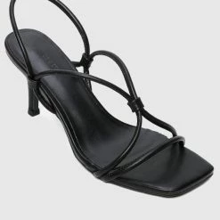 Milliotandco Shoes Edgy Open Toe Heels - Black