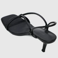 Milliotandco Shoes Edgy Open Toe Heels - Black