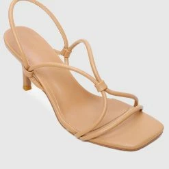 Milliotandco Edgy Open Toe Heels - Nude Shoes