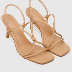 Milliotandco Edgy Open Toe Heels - Nude Shoes