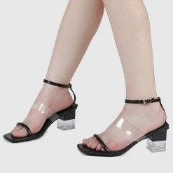 Milliotandco Shoes Loving Open Toe Heels (Black)