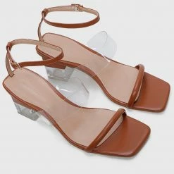 Milliotandco Loving Open Toe Heels (Brown) Shoes