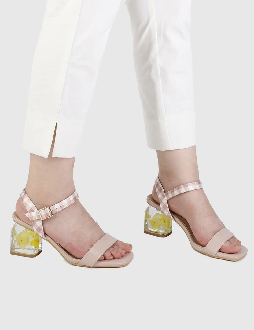 Milliot & Co Sparrow Open Toe Heels (Nude) Shoes