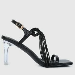Milliotandco Shoes Christa Open Toe Heels (Black)