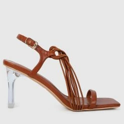 Milliot & Co Shoes Christa Open Toe Heels (Russet)