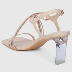 Milliot & Co Shoes Christa Open Toe Heels (Blanched Almond)