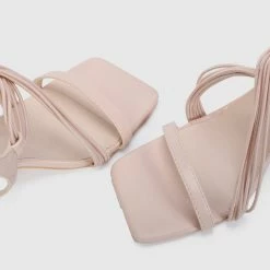 Milliot & Co Shoes Christa Open Toe Heels (Blanched Almond)