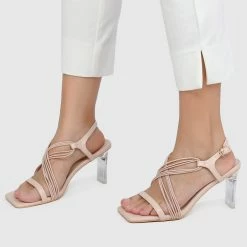 Milliot & Co Shoes Christa Open Toe Heels (Blanched Almond)