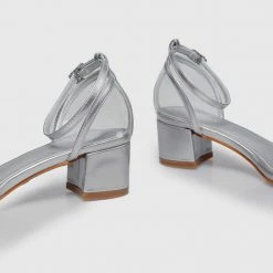 Milliotandco Dalilah Open Toe Heels (Silver) Shoes