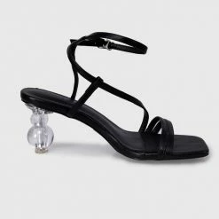 Milliotandco Earth Edit Dollie Open Toe Heels (Black)