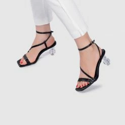 Milliotandco Earth Edit Dollie Open Toe Heels (Black)