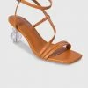 Milliotandco Earth Edit Dollie Open Toe Heels (Russet) Shoes