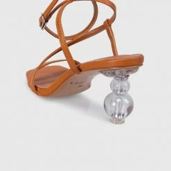 Milliotandco Earth Edit Dollie Open Toe Heels (Russet) Shoes