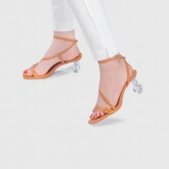 Milliotandco Earth Edit Dollie Open Toe Heels (Russet) Shoes