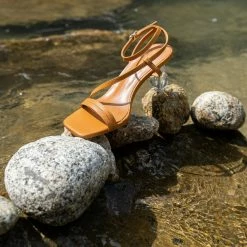 Milliotandco Earth Edit Dollie Open Toe Heels (Russet) Shoes