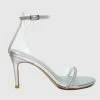 Milliotandco Earth Edit Clarice Open Toe Heels (Silver) Shoes