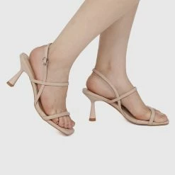 Milliotandco Shoes Stunner Open Toe Heels (Nude)
