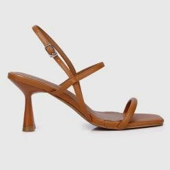 Milliotandco Stunner Open Toe Heels (Dark Orange) Shoes