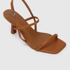 Milliotandco Stunner Open Toe Heels (Dark Orange) Shoes