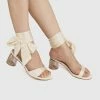 Milliotandco Disney Belle Spell Breaker Ribbon Tie Satin Heels Open Toe Heels (Cornsilk) Shoes
