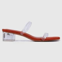 Milliotandco Savvy Open Toe Heels (Orange) Shoes