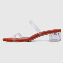 Milliotandco Savvy Open Toe Heels (Orange) Shoes