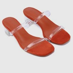 Milliotandco Savvy Open Toe Heels (Orange) Shoes