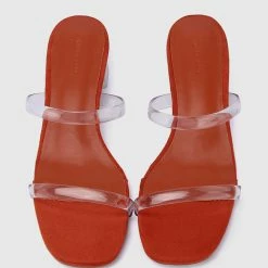 Milliotandco Savvy Open Toe Heels (Orange) Shoes