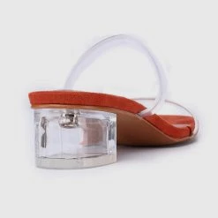 Milliotandco Savvy Open Toe Heels (Orange) Shoes