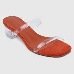 Milliotandco Savvy Open Toe Heels (Orange) Shoes