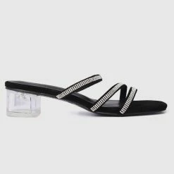 Milliotandco Shoes Fancy Open Toe Heels (Black)