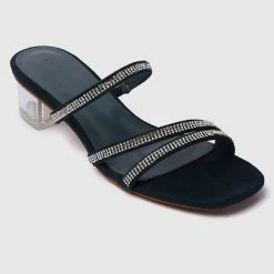 Milliotandco Shoes Fancy Open Toe Heels (Navy)