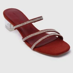 Milliotandco Shoes Fancy Open Toe Heels (Orange)