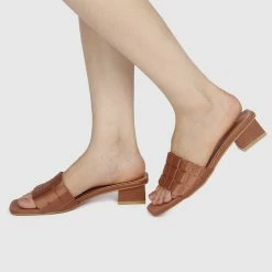 Milliot & Co Pretty Please Open Toe Heels (Brown) Shoes