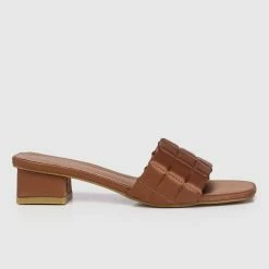 Milliot & Co Pretty Please Open Toe Heels (Brown) Shoes