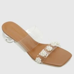 Milliotandco Shoes All About Bling Open Toe Heels (Brown)