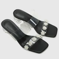 Milliotandco All About Bling Open Toe Heels (Black)