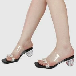 Milliotandco All About Bling Open Toe Heels (Black)