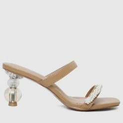 Milliotandco Kayly Open Toe Heels (Brown)