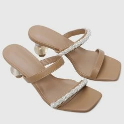 Milliotandco Kayly Open Toe Heels (Brown)