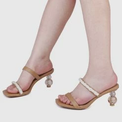 Milliotandco Kayly Open Toe Heels (Brown)