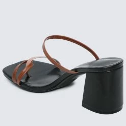 Milliot & Co Alene Open Toe Heels (Black)