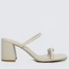 Milliot & Co Alene Open Toe Heels (White)