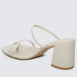 Milliot & Co Alene Open Toe Heels (White)