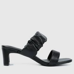 Milliot & Co Charmian Open Toe Heels (Black)