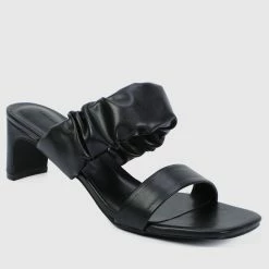 Milliot & Co Charmian Open Toe Heels (Black)