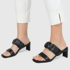 Milliot & Co Charmian Open Toe Heels (Black)