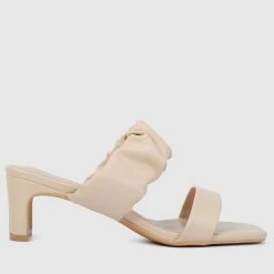 Milliot & Co Charmian Open Toe Heels (Wheat) Shoes