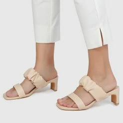 Milliot & Co Charmian Open Toe Heels (Wheat) Shoes