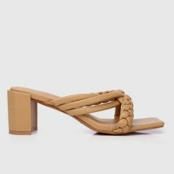 Milliotandco Shoes Disney Rapunzel Best Day Ever Braided Strap Heels Open Toe Heels (Brown)